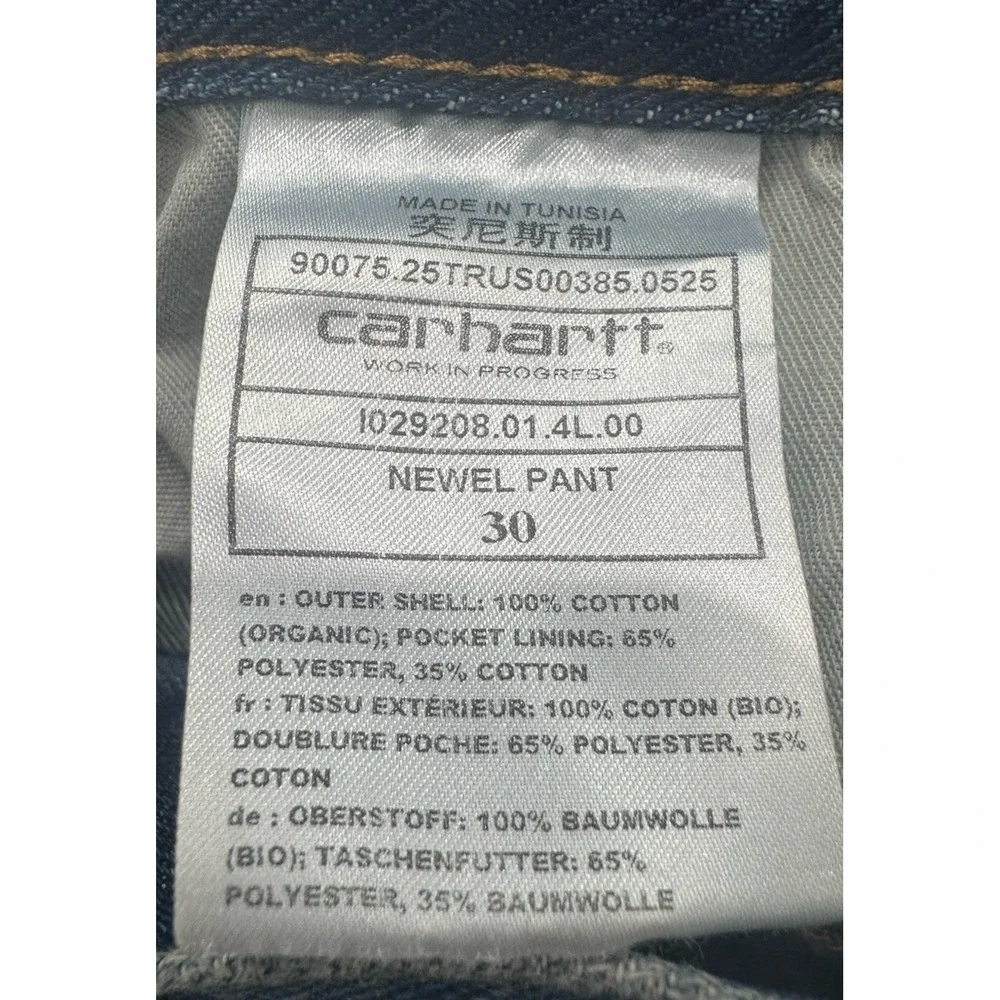 Carhartt WIP Newel Pant Mens 30 Blue Medium Wash Relaxed Tapered Jeans 1029208